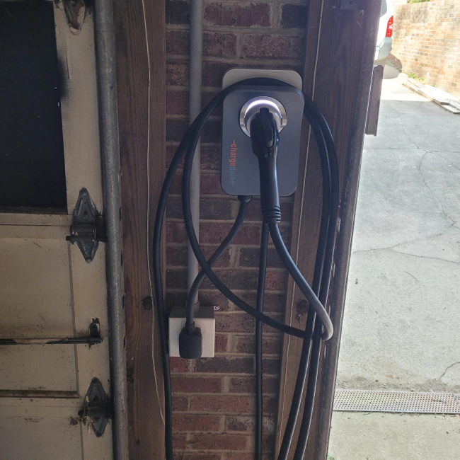 EV charging station installed in a garage baltimore mdt